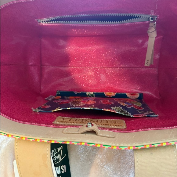 Consuela Multicolor Woven Tote with Tan Straps - Picture 4 of 7